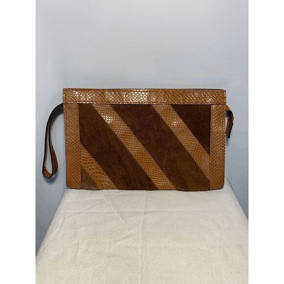 Vintage Mister Ernest Handbag Inc made in Hong Kong Leather Clutch - Picture 1 of 9